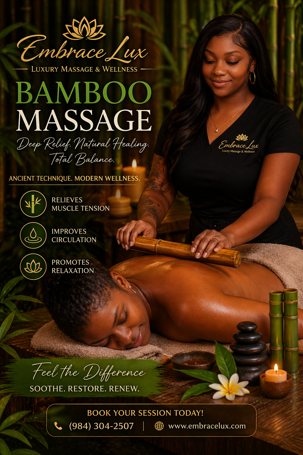 Lux Hot Bamboo Massage